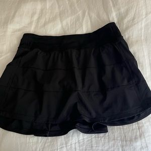 Black Long Lululemon Pace Rival Skirt